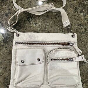 Fossile White Leather Crossbody Like New